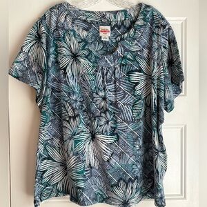 Ruby Rd. Floral Short Sleeve Shirt - 2X